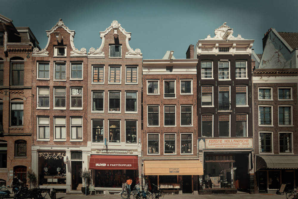 Amsterdamse Damrak op grootformaatfoto