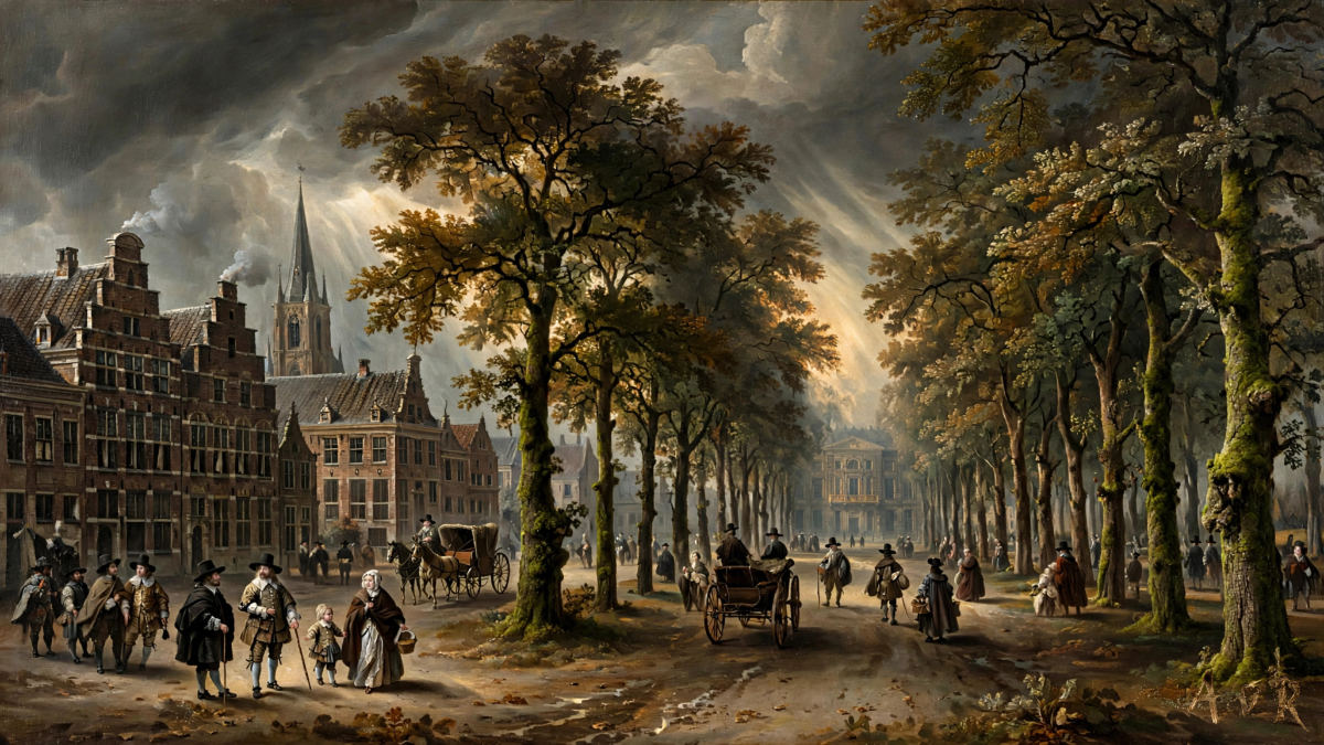 17de Eeuws schilderij van de Lange Voorhout in Den