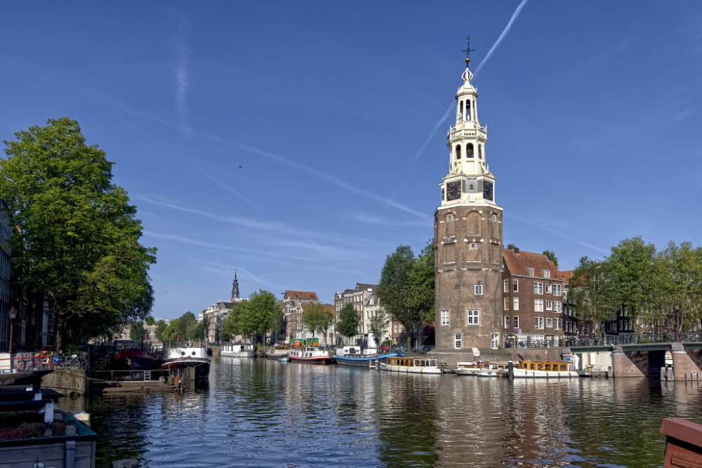 Montelbaantoren Amsterdam op grootformaatfoto