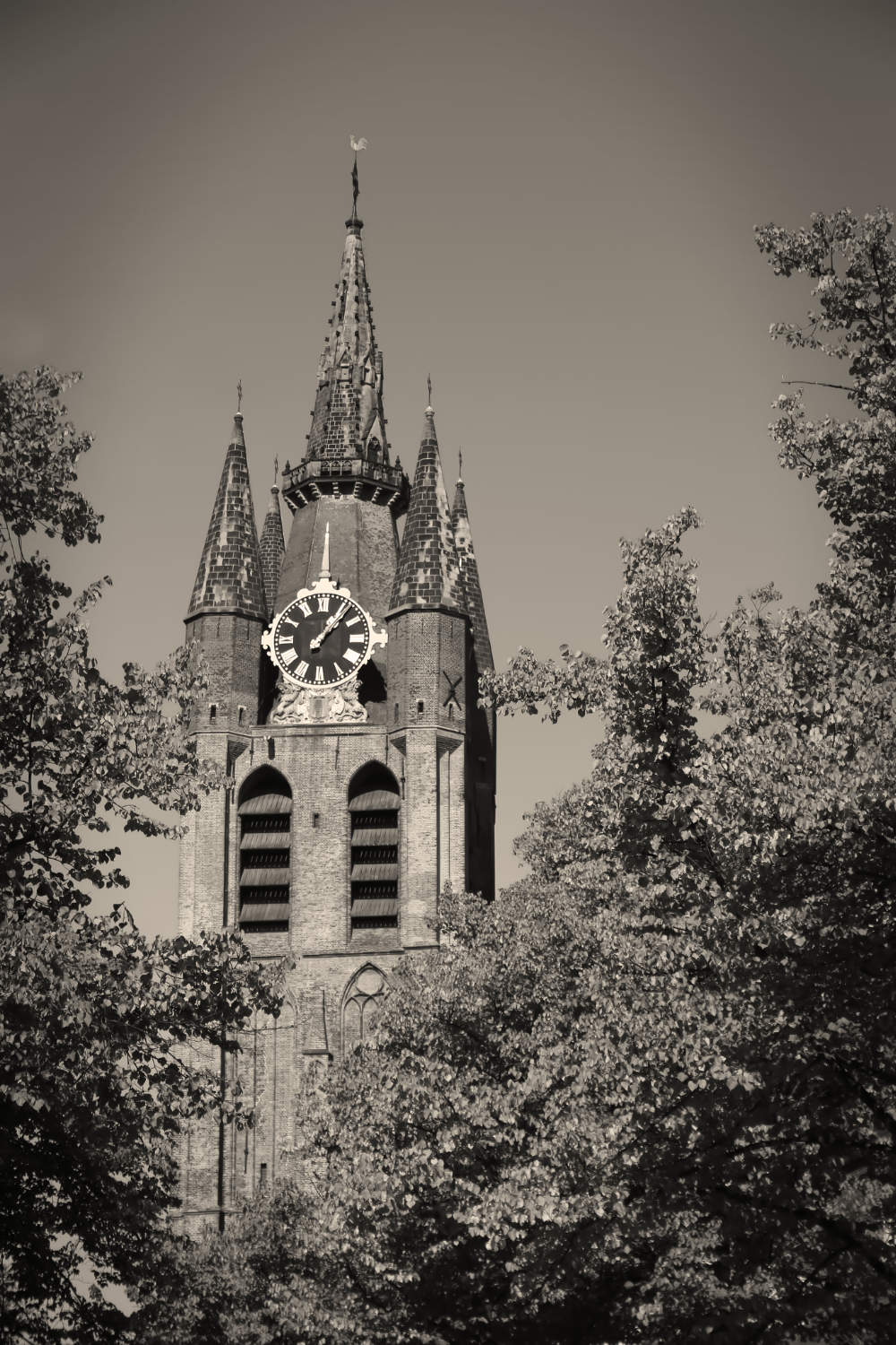 Oude Kerk van Delft op grootformaatfoto