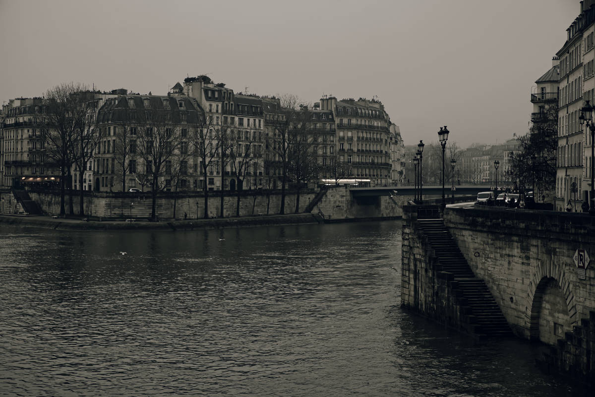 Parijs met de Seine op grootformaatfoto