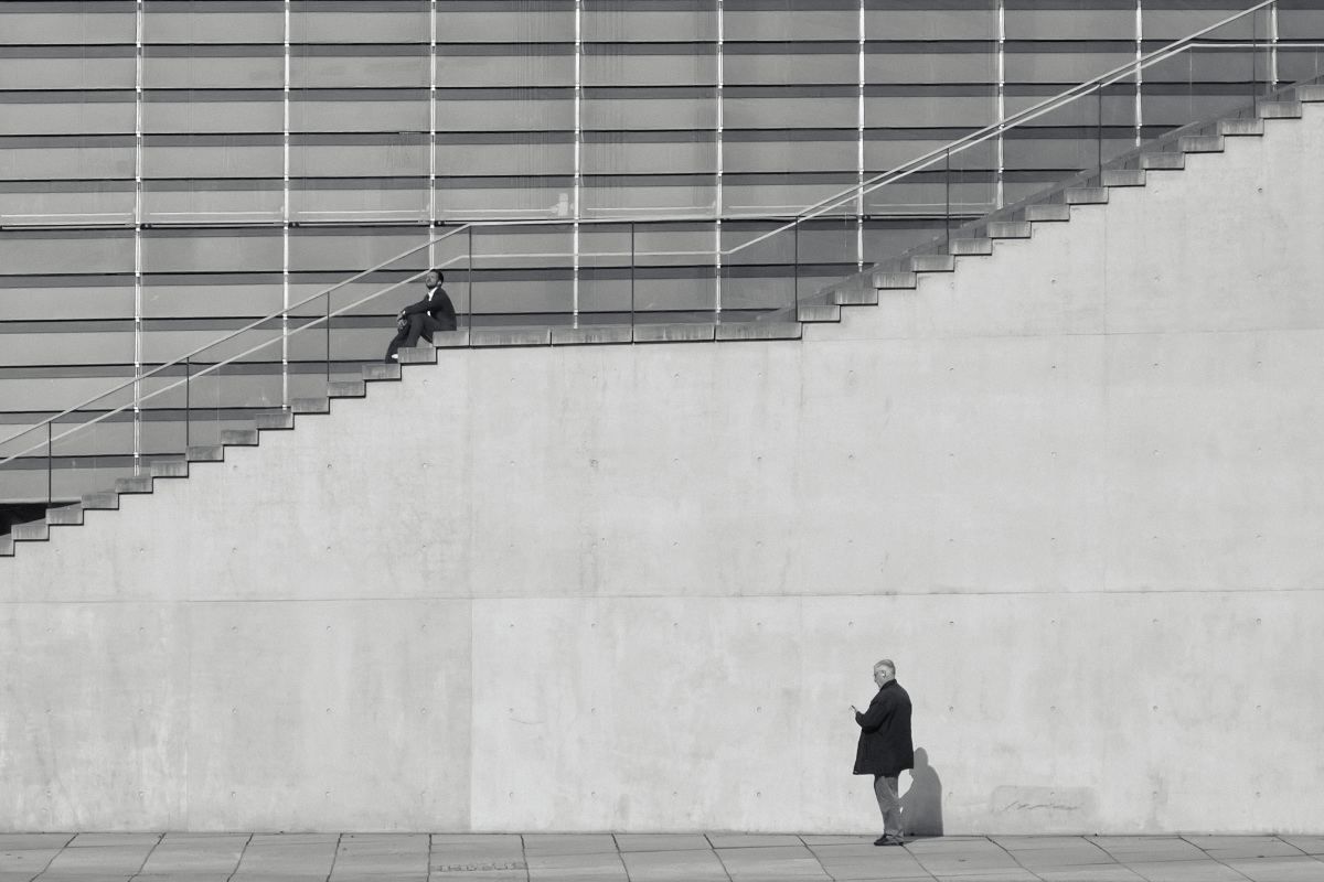 Zwart-wit architectuurfoto van het Marie-Elisabeth
